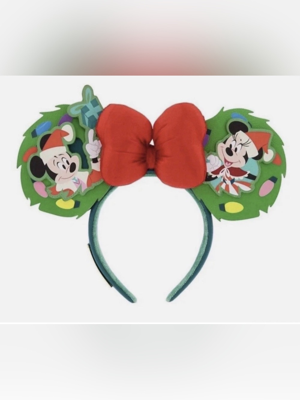 Disney Parks 2023 Mickey & Minnie Mouse Holiday Ear Headband Loungefly